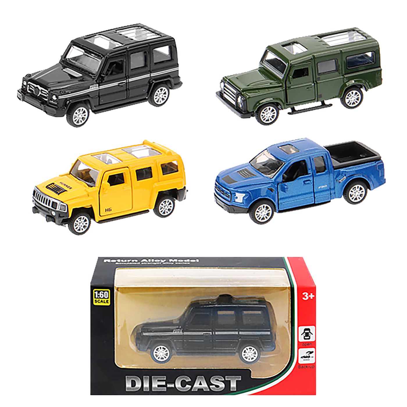 DIE CAST PULL BACK 1:60 OFF ROAD 12x6x5cm 70-2297