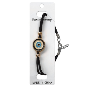 20-1404 Eye bracelet with black leather χονδρική, Accessories χονδρική