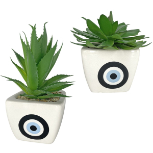 22-3021 White eye porcelain flowerpot with plant χονδρική, Houseware Items χονδρική