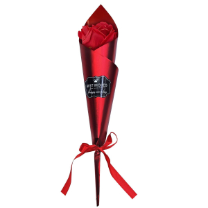 22-3048 Rose wrapped in metallic with a bow χονδρική, Gifts χονδρική