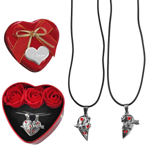 22-3052 Heart box with 3 roses & 2 necklaces χονδρική, Valentine Items χονδρική