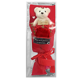 22-3054 Bouquet with bear & rose in a box χονδρική, Valentine Items χονδρική