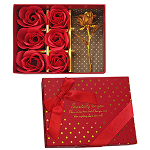 22-3056 Box with 6 roses & 1 gold χονδρική, Valentine Items χονδρική