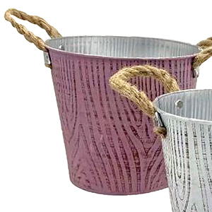 22-3067 Metal flowerpot with trunk design χονδρική, Easter Items χονδρική