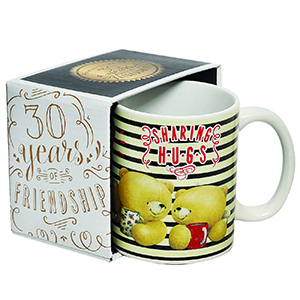 22-3088 Ceramic mug Forever Friends striped χονδρική, Valentine Items χονδρική