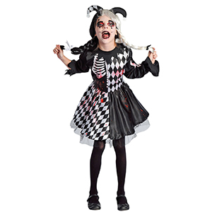 3-2514 Children's evil harlequin costume χονδρική, Carnival Items χονδρική