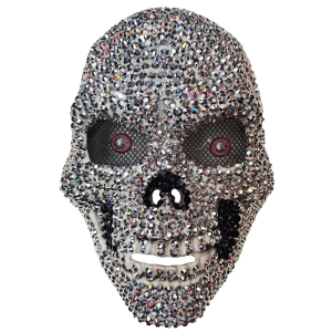 3-2565 Adult silver skull mask with diamonds χονδρική, Carnival Items χονδρική