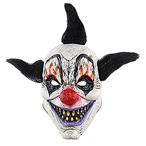 3-2617 Clown mask with black dreadlocks latex χονδρική, Carnival Items χονδρική