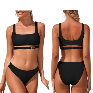 42-3053 Black surf top & string bikini swimsuit χονδρική, Summer Items χονδρική