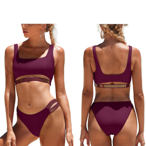 42-3054 Burgundy surf top & string bikini swimsuit χονδρική, Summer Items χονδρική