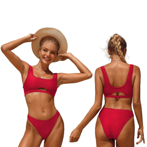 42-3055 Red cutout surf top bikini swimsuit χονδρική, Summer Items χονδρική