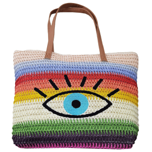 42-3117 Multicolored woven paper bag with eye χονδρική, Summer Items χονδρική