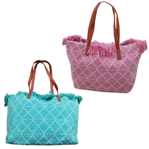 42-3119 Cotton beach bag with rhombuses χονδρική, Summer Items χονδρική