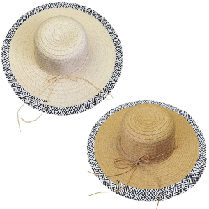 42-3138 Straw hat with two-tone rim χονδρική, Summer Items χονδρική