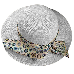 42-3145 Straw hat with ribbon eyes χονδρική, Summer Items χονδρική