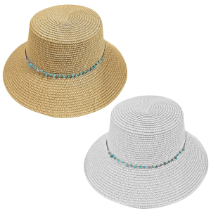 42-3146 Straw hat with blue stones χονδρική, Summer Items χονδρική