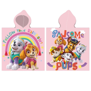 42-3235 Paw patrol microfiber poncho beach towel pink χονδρική, Summer Items χονδρική