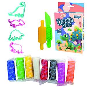 50-3312 PASTA 8 COLORS IN BOX WITH TOOLS AND MOLDS DINOSAUR χονδρική, School Items χονδρική