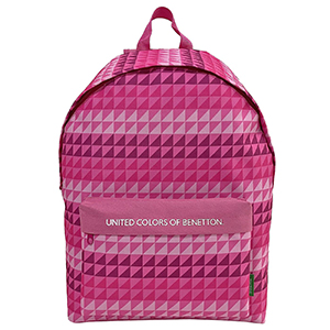 50-3350 PINK TRIANGLE DESIGN BACKPACK UNITED COLORS OF BENETTON χονδρική, School Items χονδρική