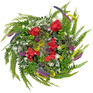 73-2113 Wreath with flowers & greenery χονδρική, Easter Items χονδρική