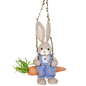 73-2169 Straw rabbit swing carrot boy χονδρική, Easter Items χονδρική