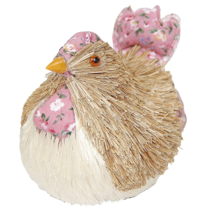 73-2171 Sitting wicker hen with pink χονδρική, Easter Items χονδρική