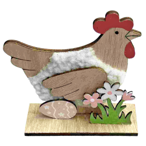 73-2179 Wooden decorative hen sitting with egg χονδρική, Easter Items χονδρική