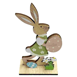 73-2180 Wooden decorative rabbit with egg χονδρική, Easter Items χονδρική