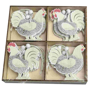 73-2186 Wooden hanging chickens set=12pcs χονδρική, Easter Items χονδρική