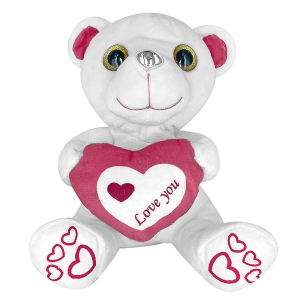 79-492 Teddy bear with pink heart 20cm χονδρική, Valentine Items χονδρική