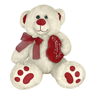 79-504 Teddy bear with heart & ribbon 30cm χονδρική, Valentine Items χονδρική