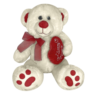 79-505 Teddy bear with heart & ribbon 35cm χονδρική, Valentine Items χονδρική