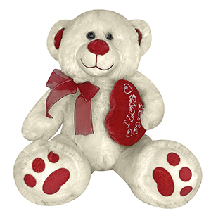 79-506 Teddy bear with heart & ribbon 40cm χονδρική, Valentine Items χονδρική