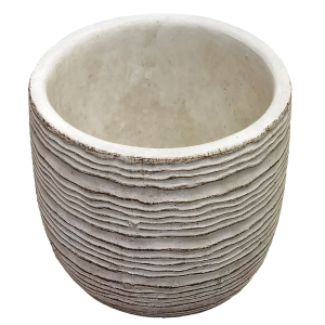 81-1126 Cylindrical white planter with stripes χονδρική, Easter Items χονδρική