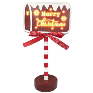 93-3521 Merry Christmas wooden sign with 2 leds χονδρική, Christmas Items χονδρική