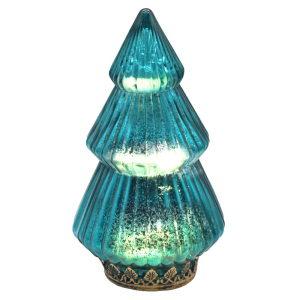 93-3525 Antique turquoise led glass tree lantern χονδρική, Christmas Items χονδρική