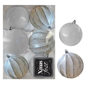 93-3570 Embossed antique mix balls with white packs=6pcs φ7 χονδρική, Christmas Items χονδρική