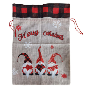 93-3603 Checkered Burlap Christmas Sack χονδρική, Christmas Items χονδρική