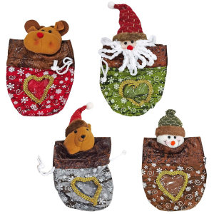 93-3672 Pouch bag with window & xmas figure χονδρική, Christmas Items χονδρική