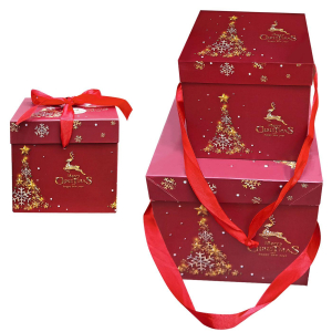 93-3735 Merry chrismas paper boxes set=3 pcs χονδρική, Christmas Items χονδρική