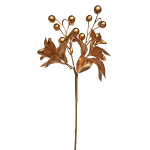 93-3739 Gold branch with balls & leaves χονδρική, Christmas Items χονδρική