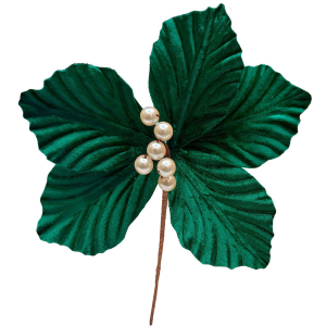 93-3744 Alexandrine flower small green velvet χονδρική, Christmas Items χονδρική