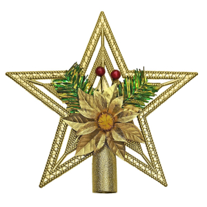 93-3756 Gold star tree top with decoration χονδρική, Christmas Items χονδρική