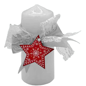 93-3830 Pillar candle with star χονδρική, Christmas Items χονδρική